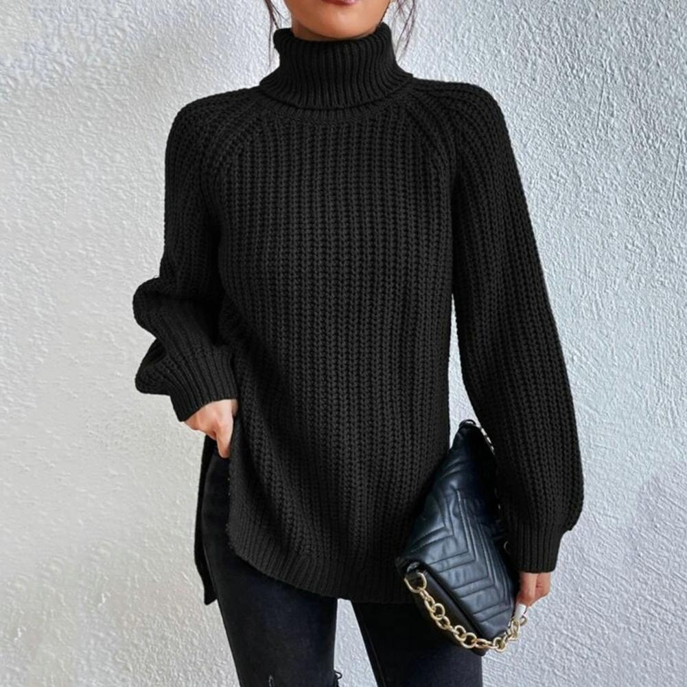 Donna - Accogliente maglione a collo alto - Stile invernale