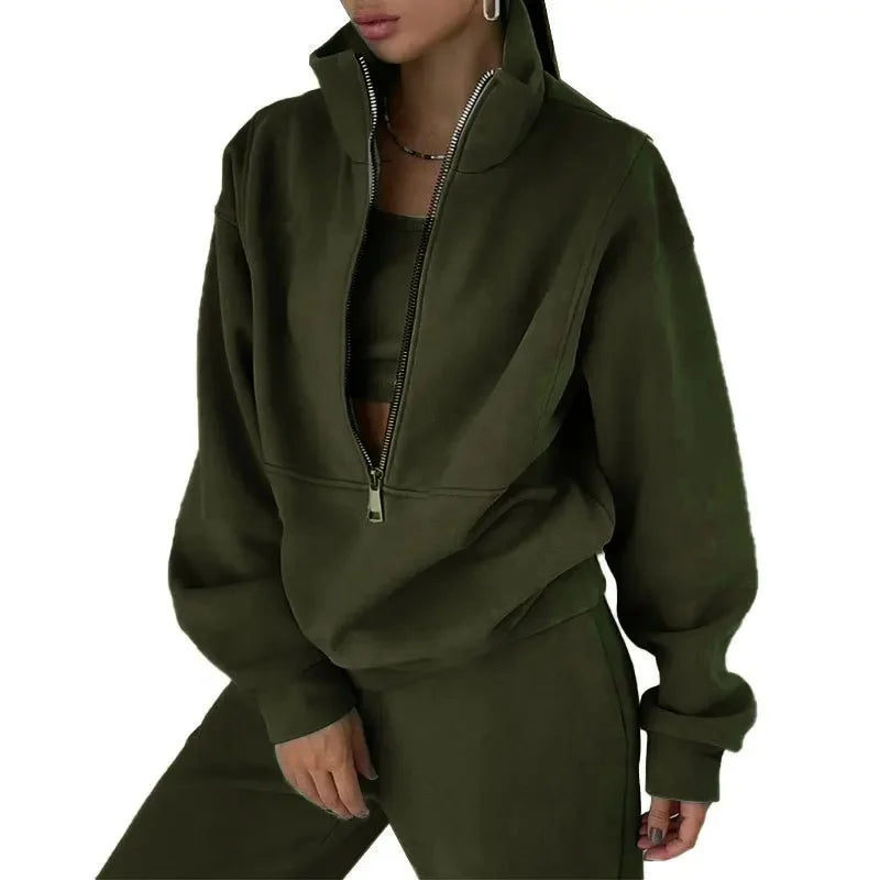 Donna - Impostata invernale casual - Felpa e pantaloni comodi