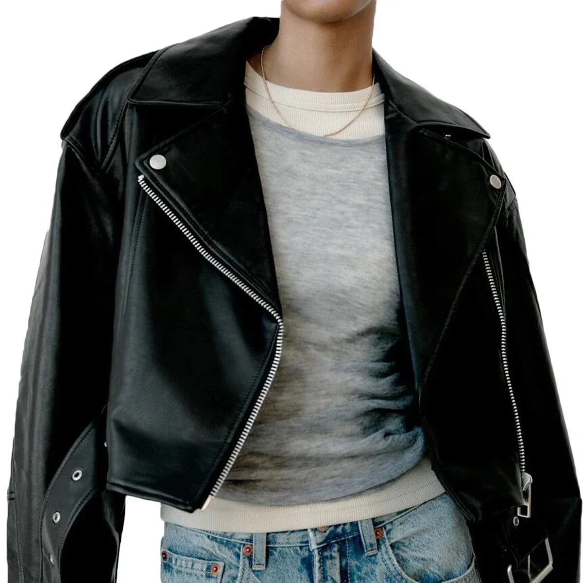 Donna - Giacca classica da motociclista - Stile casual