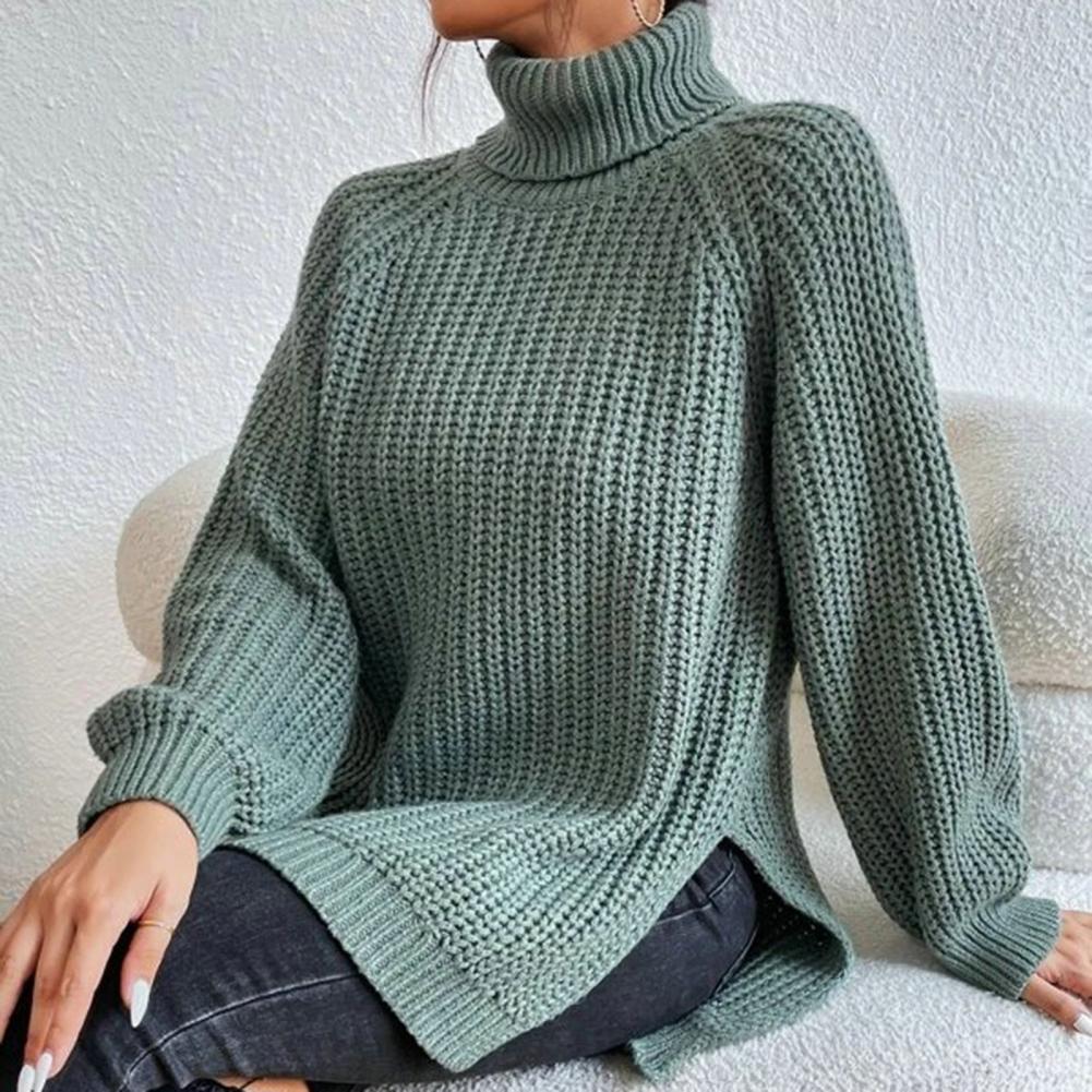 Donna - Accogliente maglione a collo alto - Stile invernale