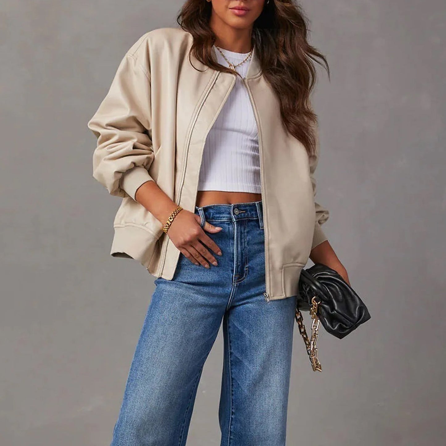 Donna - Bomber casual oversize - Vestibilità elegante
