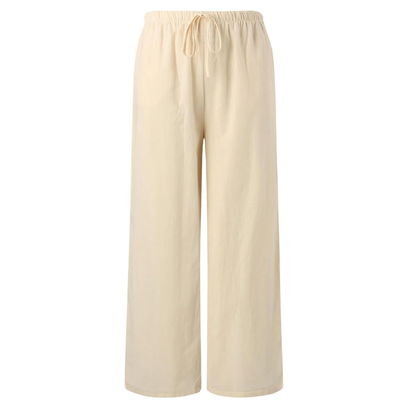 Donna - Pantaloni eleganti - Miscela di cotone e lino - Comfort alla moda