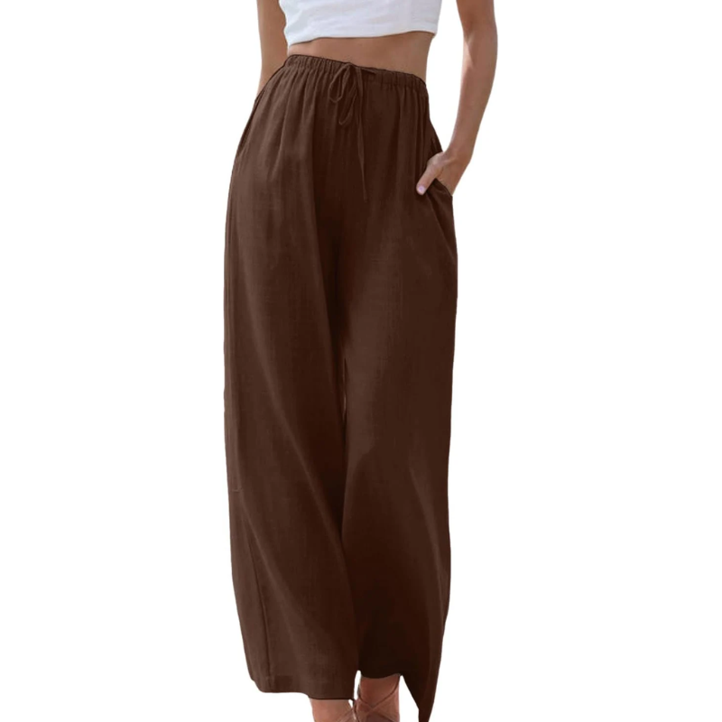 Donna - Pantaloni eleganti - Miscela di cotone e lino - Comfort alla moda