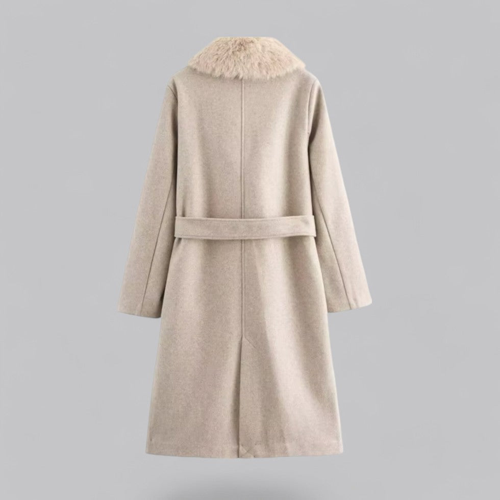 Donna - Trench beige - Pelliccia sintetica