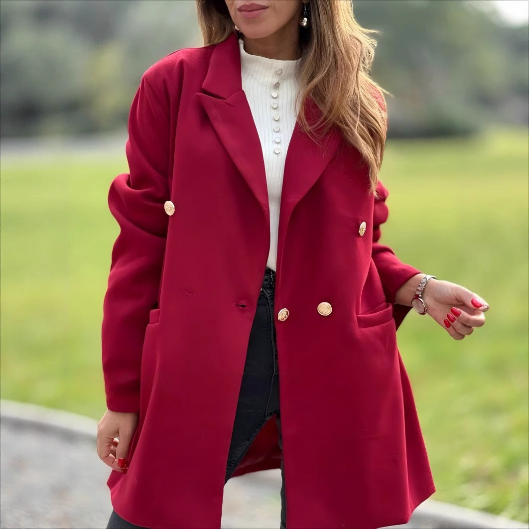 Donna - Cappotto blazer fuori misura - stile doppiopetto