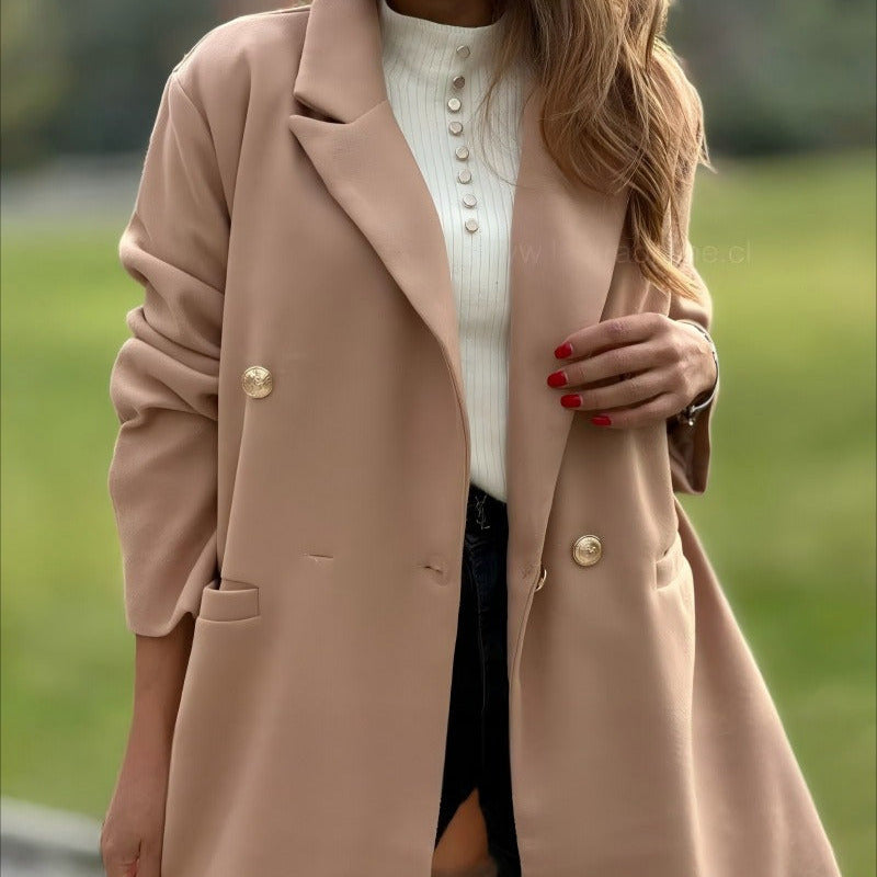 Donna - Cappotto blazer fuori misura - stile doppiopetto