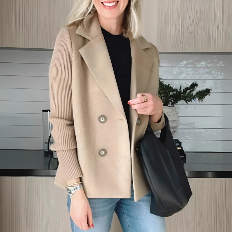 Donna - Giacca blazer con maniche a sbuffo - Miscela di lana