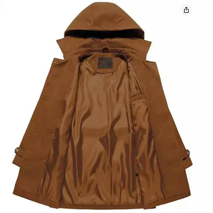 Donna - Cappotto con cappuccio dal taglio sartoriale - Vita con cintura
