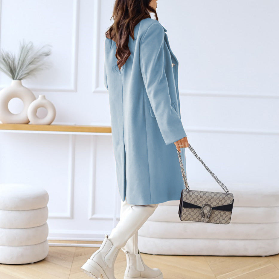 Donna - Cappotto lungo doppiopetto - Stile invernale