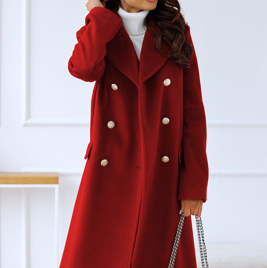 Donna - Cappotto lungo doppiopetto - Stile invernale