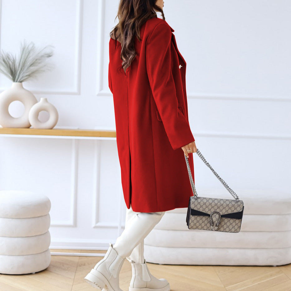 Donna - Cappotto lungo doppiopetto - Stile invernale