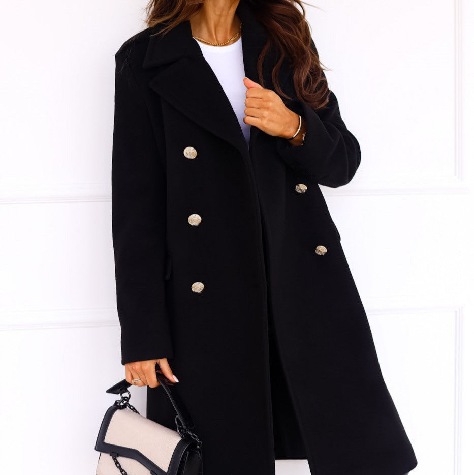 Donna - Cappotto lungo doppiopetto - Stile invernale