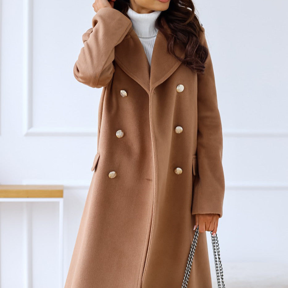 Donna - Cappotto lungo doppiopetto - Stile invernale