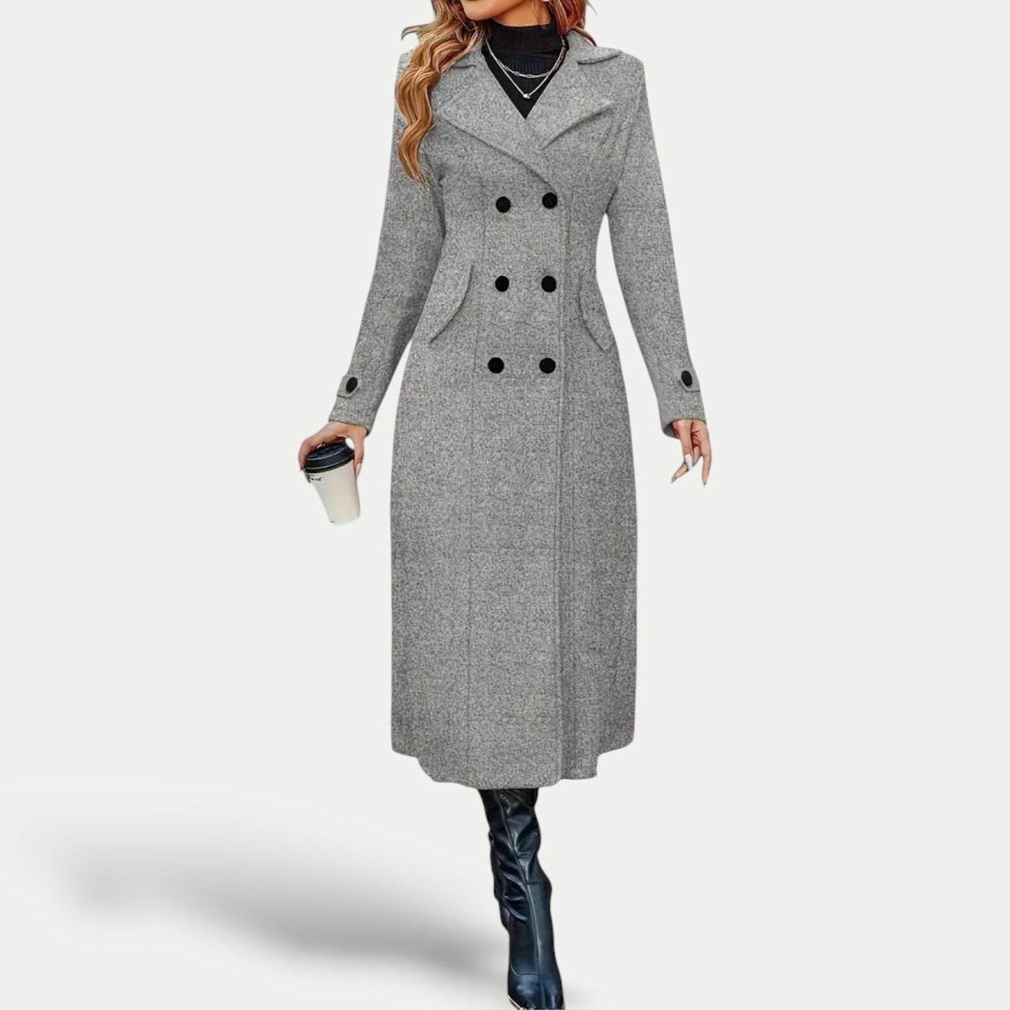 Donna - Cappotto invernale lungo - Doppiopetto
