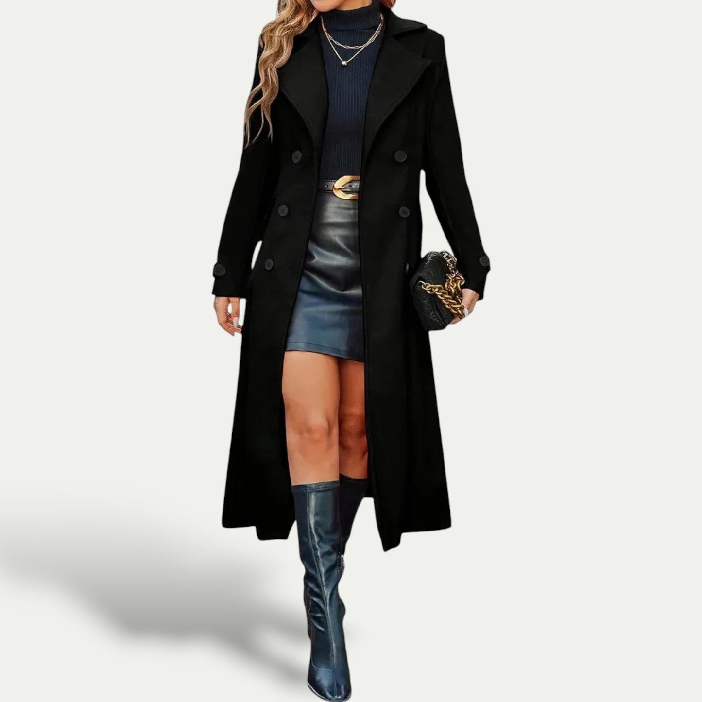 Donna - Cappotto invernale lungo - Doppiopetto