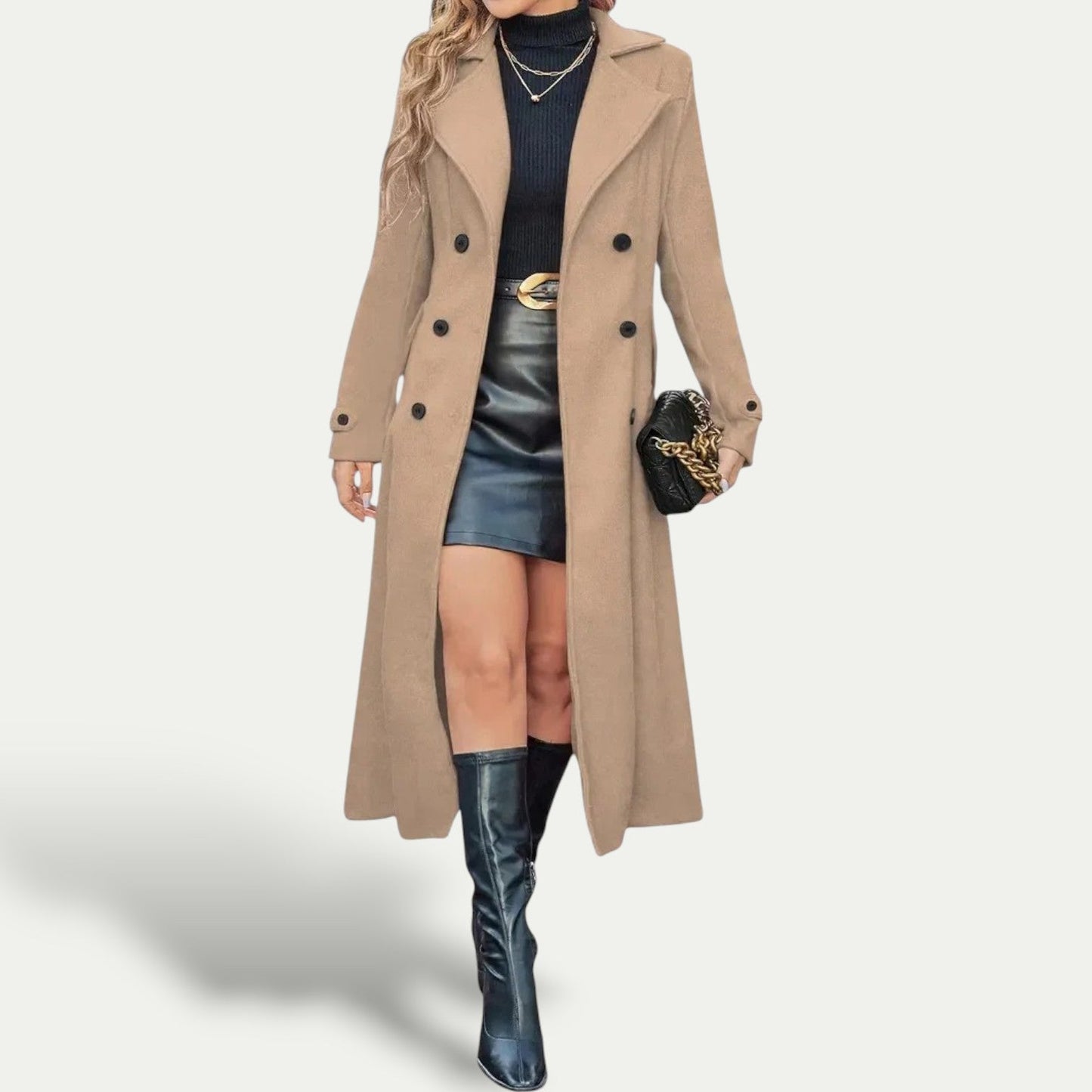 Donna - Cappotto invernale lungo - Doppiopetto