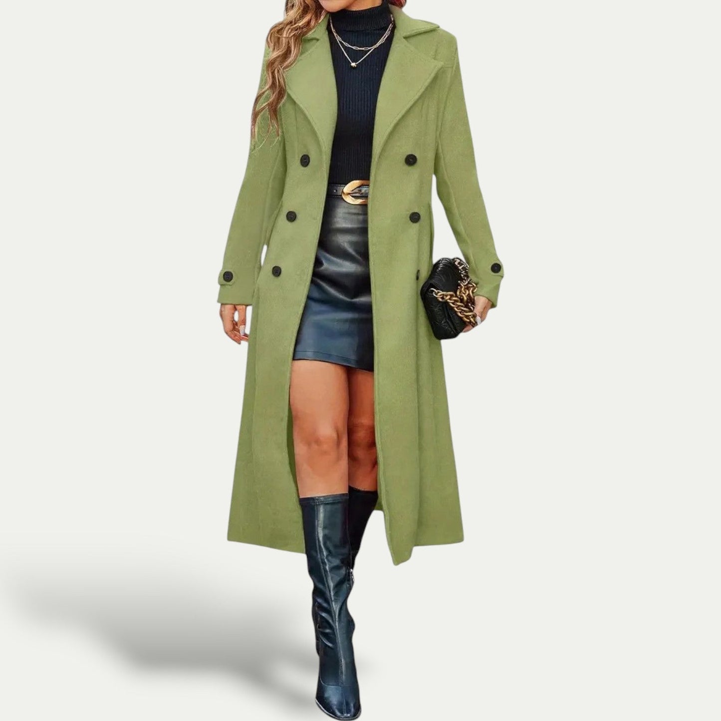 Donna - Cappotto invernale lungo - Doppiopetto