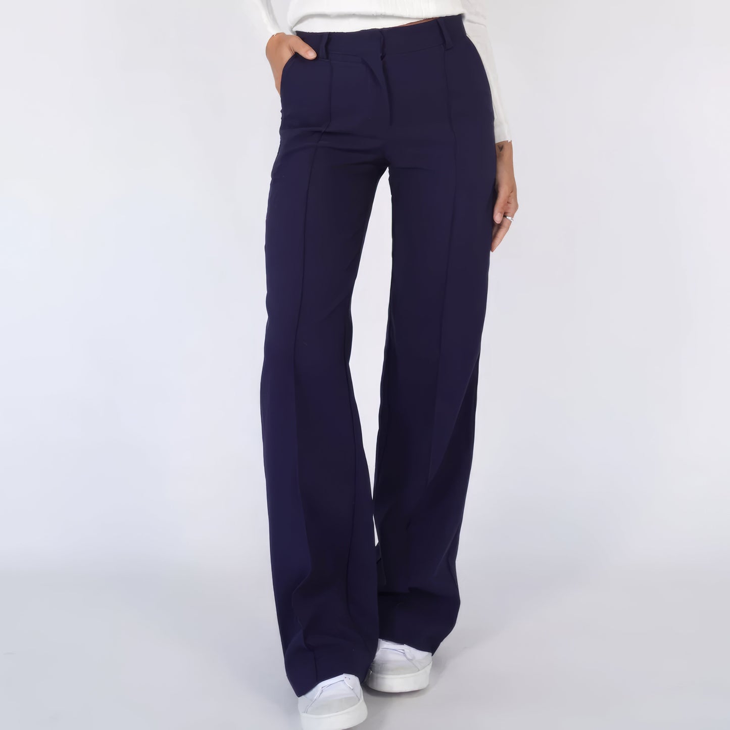 Donna - Pantaloni a vita alta a gamba dritta - Sartoriali
