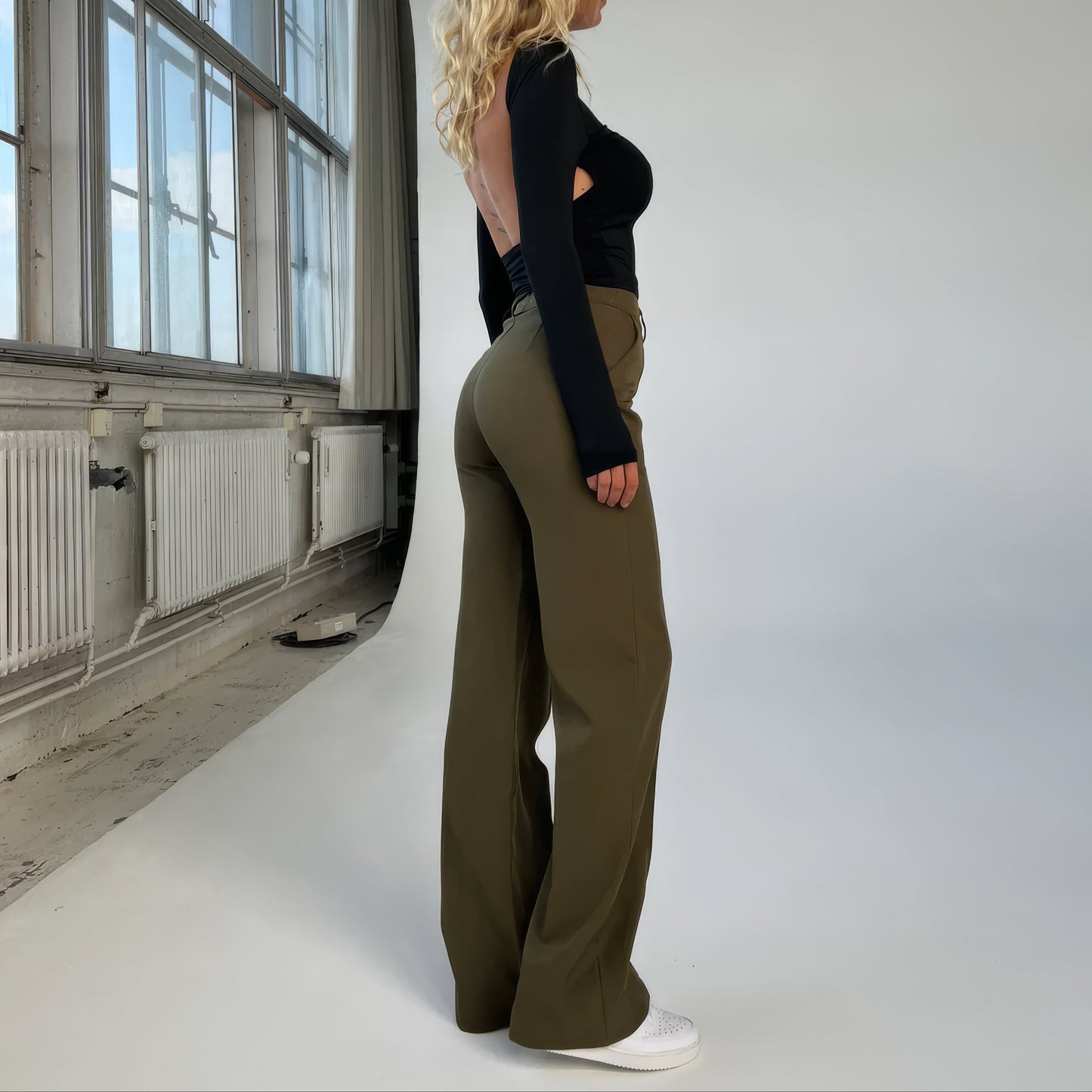 Donna - Pantaloni a vita alta a gamba dritta - Sartoriali
