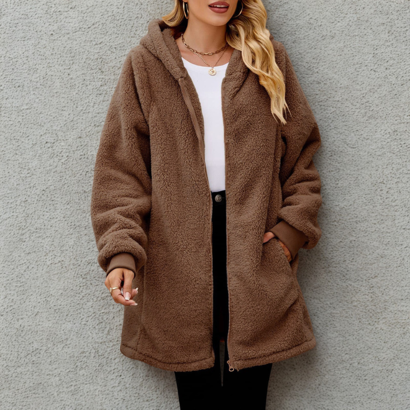 Donna - Giacca con cappuccio in felpa - vestibilità fuori misura