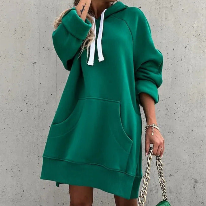 Donna - Abito con cappuccio dal taglio oversize - Miscela di cotone