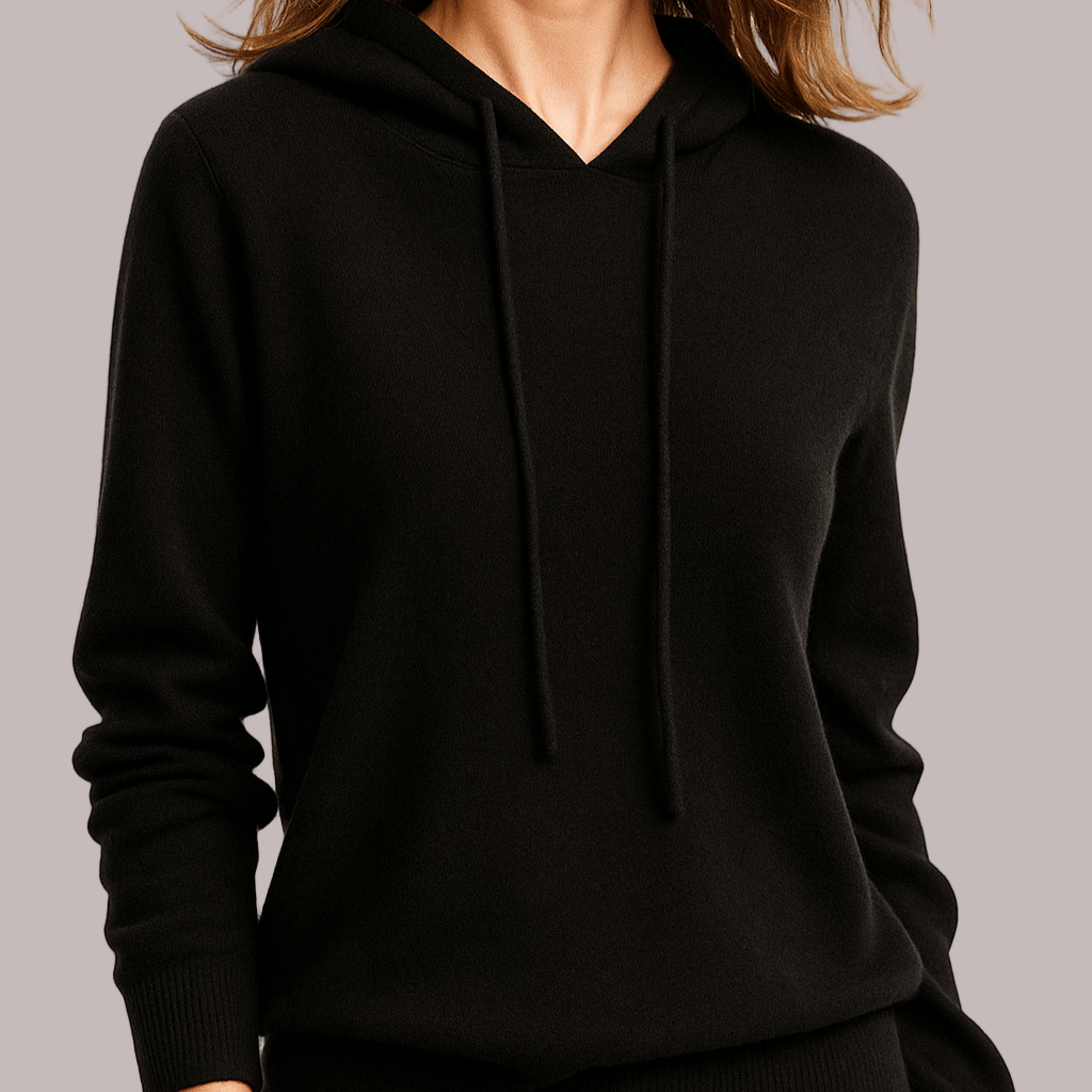 Donna - Felpa con cappuccio dal taglio rilassato - Maglia a coste