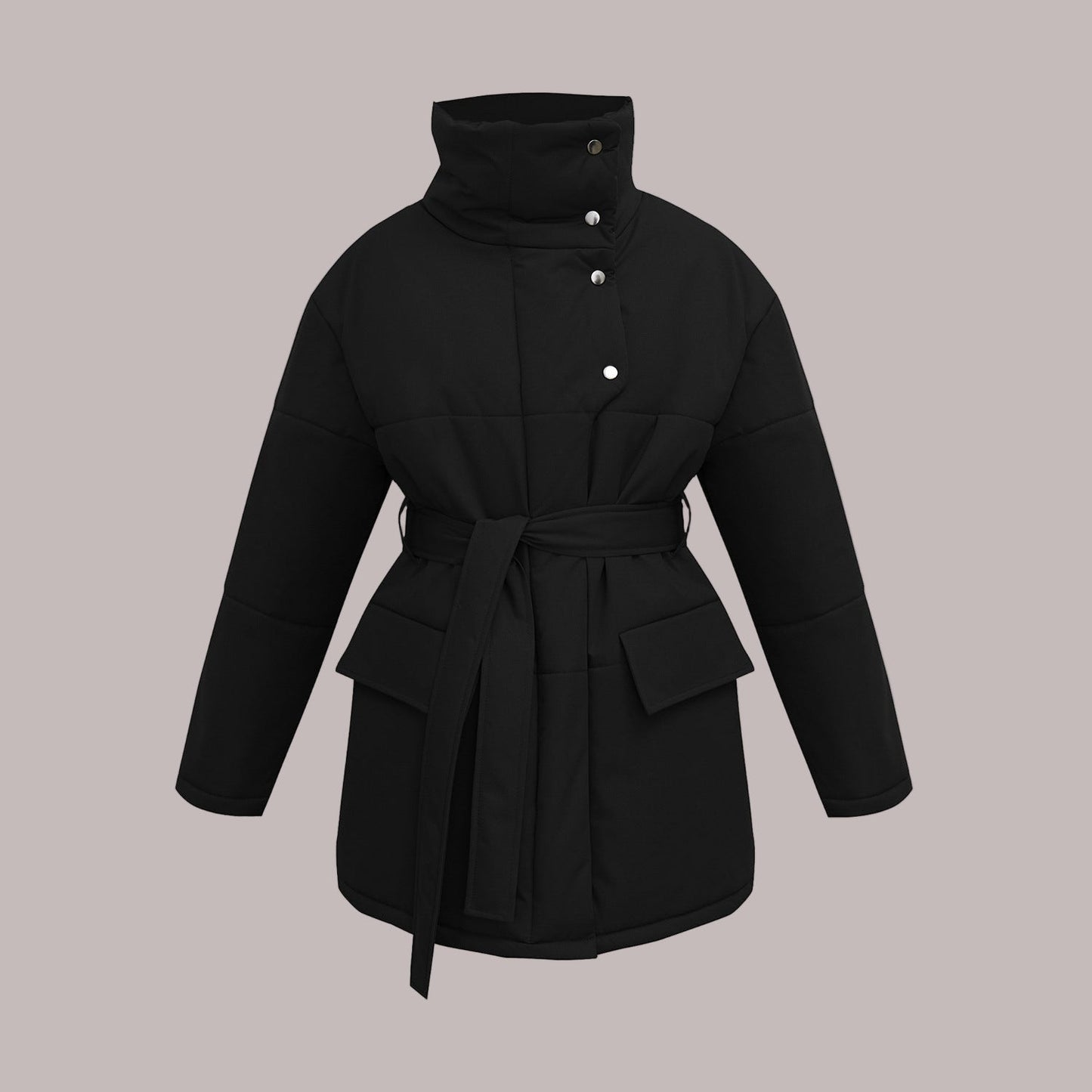 Donna - Giacca trapuntata in cotone - Oversize e con cintura