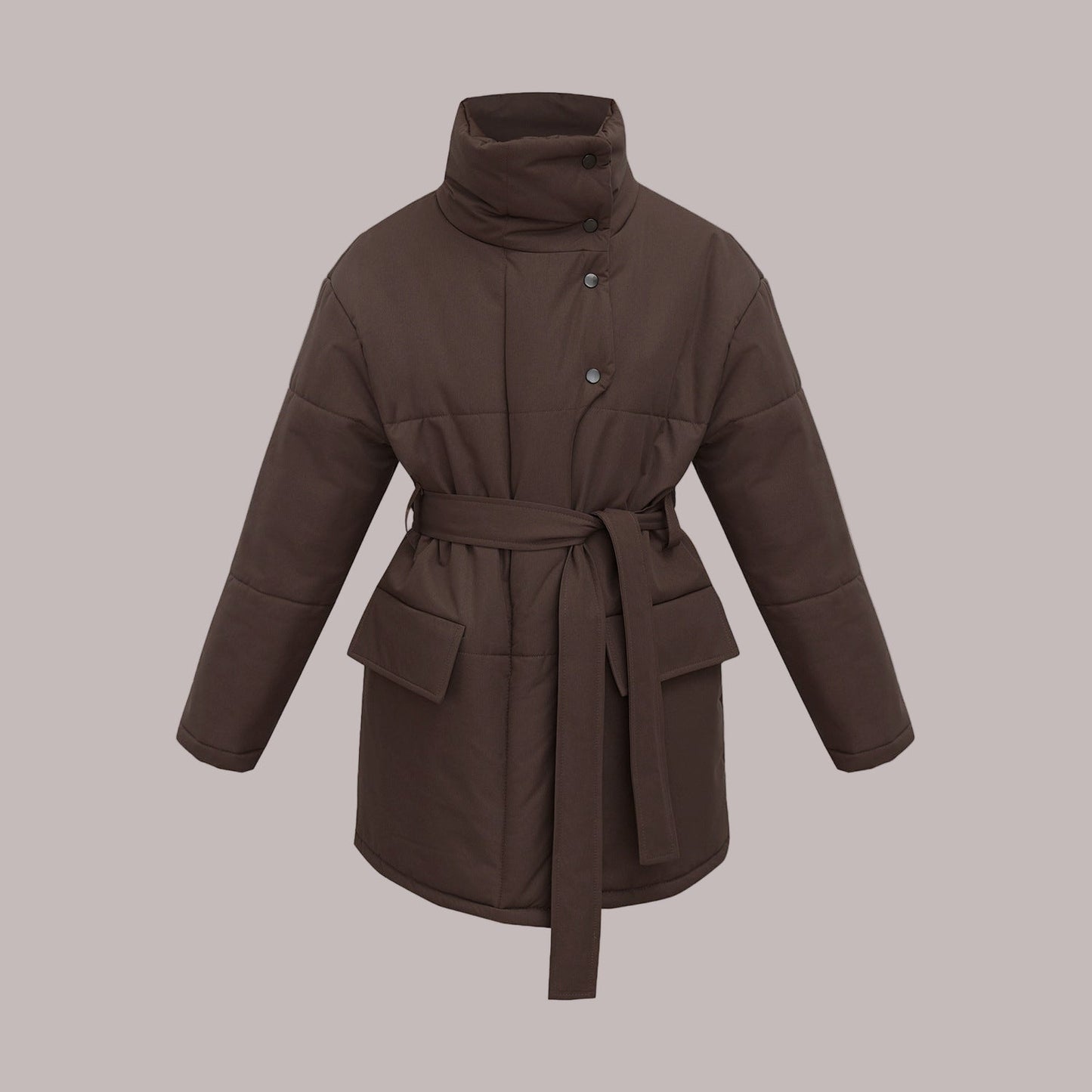 Donna - Giacca trapuntata in cotone - Oversize e con cintura