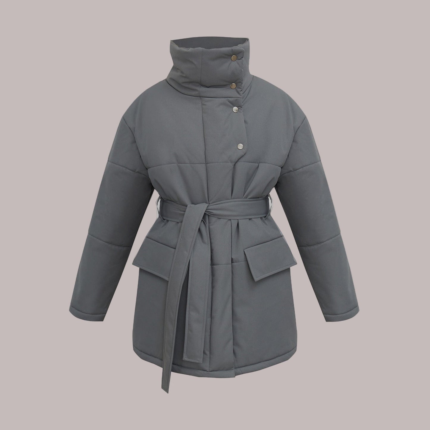 Donna - Giacca trapuntata in cotone - Oversize e con cintura