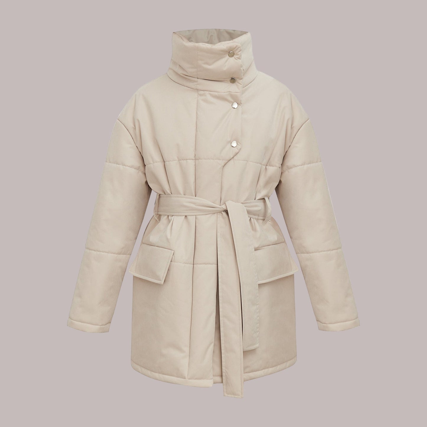 Donna - Giacca trapuntata in cotone - Oversize e con cintura