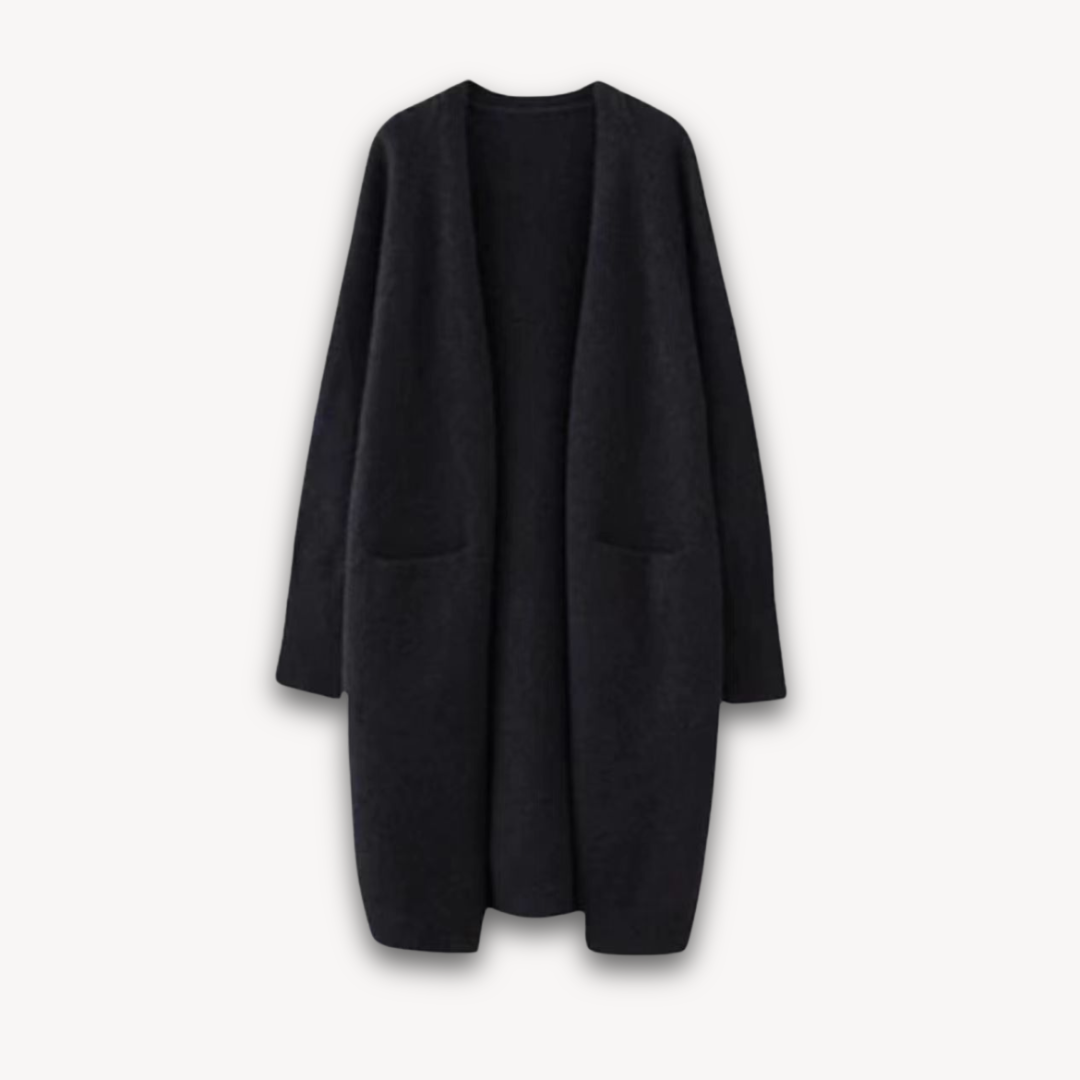 Donna - Cappotto cardigan lungo - Stile maglia accogliente
