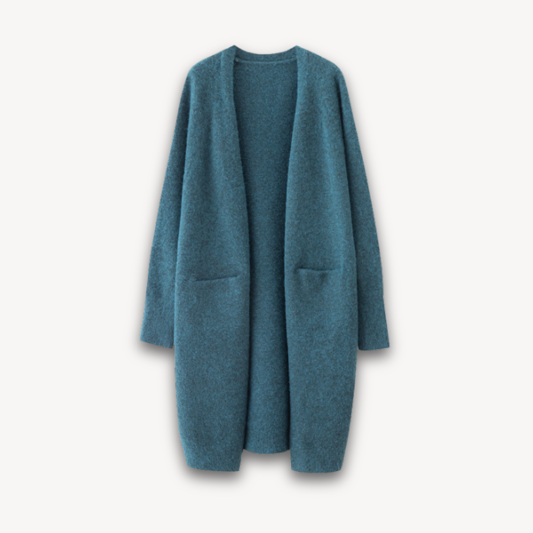 Donna - Cappotto cardigan lungo - Stile maglia accogliente