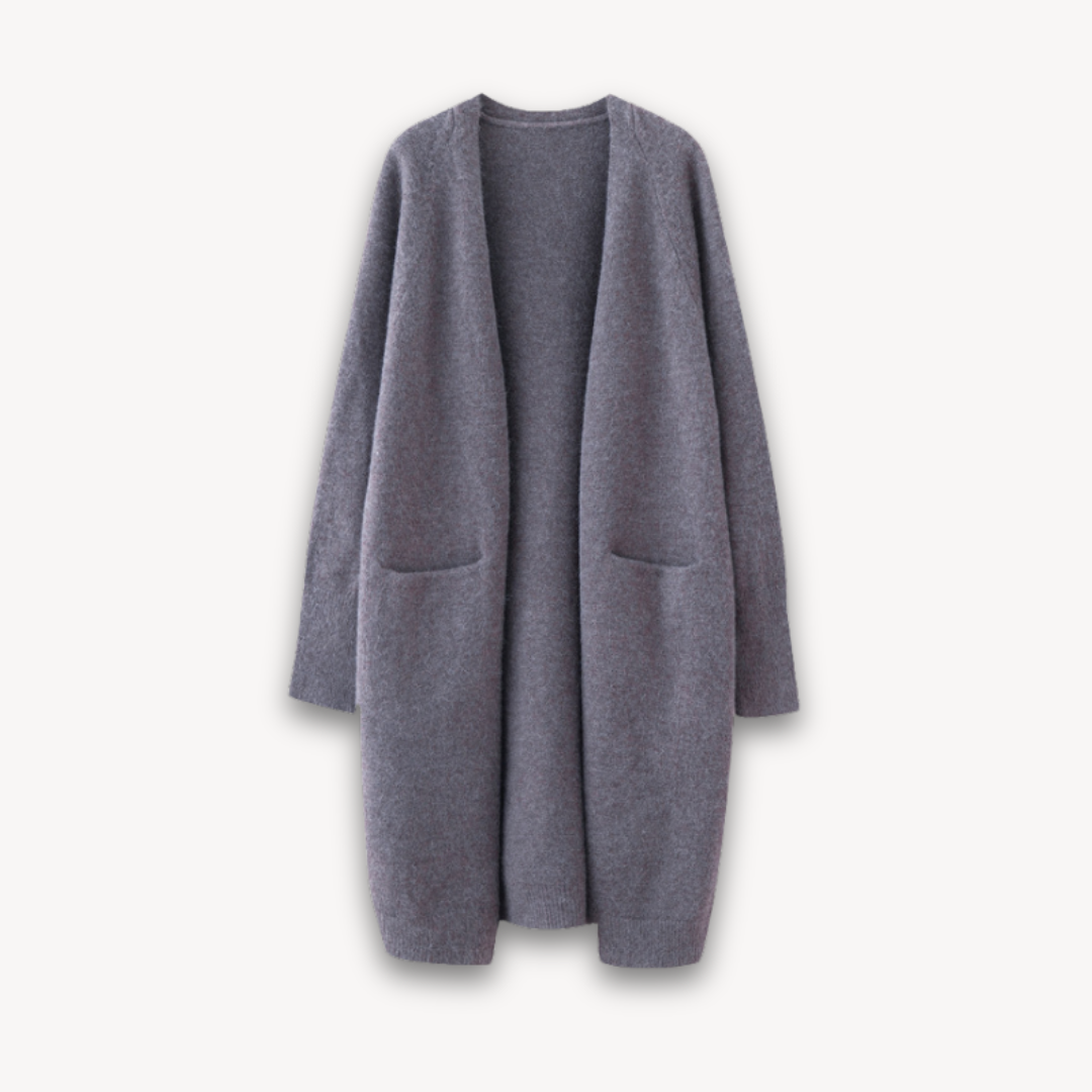 Donna - Cappotto cardigan lungo - Stile maglia accogliente