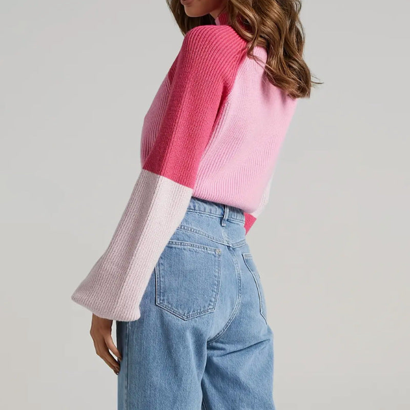 Donna - Maglione ritagliato fuori misura - Maglia a coste