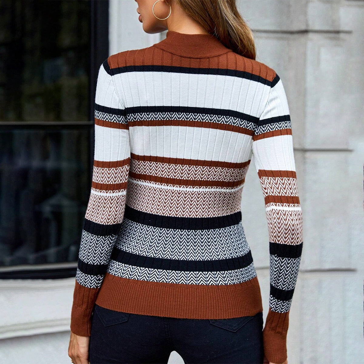 Donna - Maglia Vestibilità aderente - Design a righe
