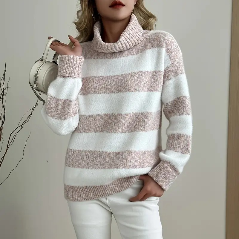 Donna - Felpa a collo alto - Maglia di peluche