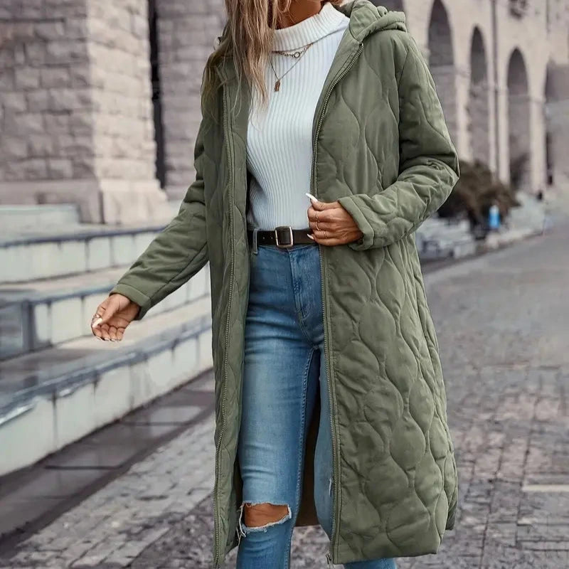 Donna - Cappotto trapuntato con cappuccio - Morbido comfort imbottito