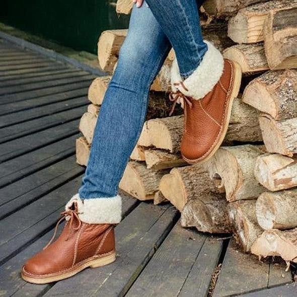 Donna - Stivaletti foderati in shearling - Polsino pieghevole