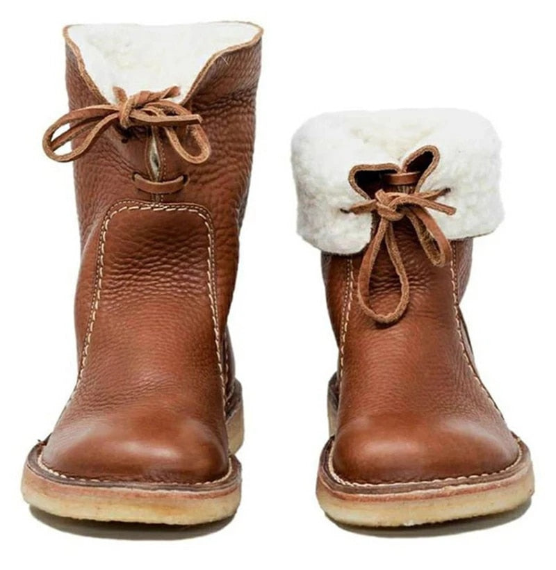 Donna - Stivaletti foderati in shearling - Polsino pieghevole