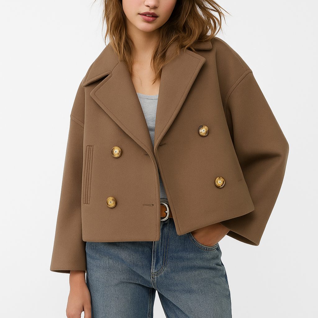 Donna - Cappotto corto dalla vestibilità accorciata - Ampio risvolto