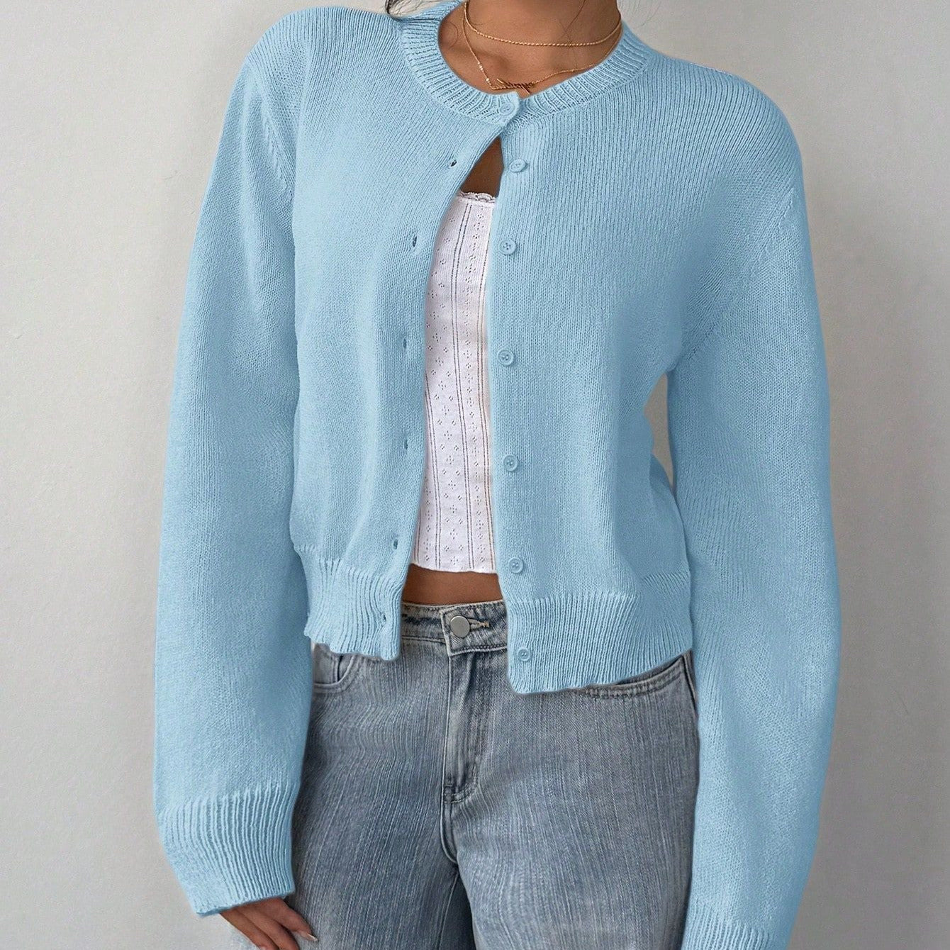 Donna - Cardigan corto morbido - Stile casual