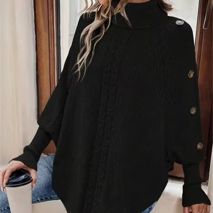 Donna - Maglione dolcevita oversize in misto lana