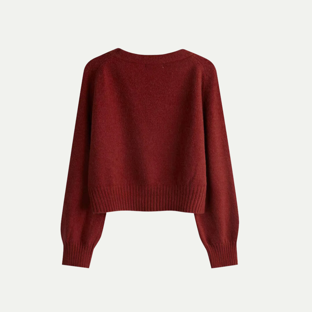 Donna - Cardigan con scollo a V e bottoni - Stile maglia asimmetrica