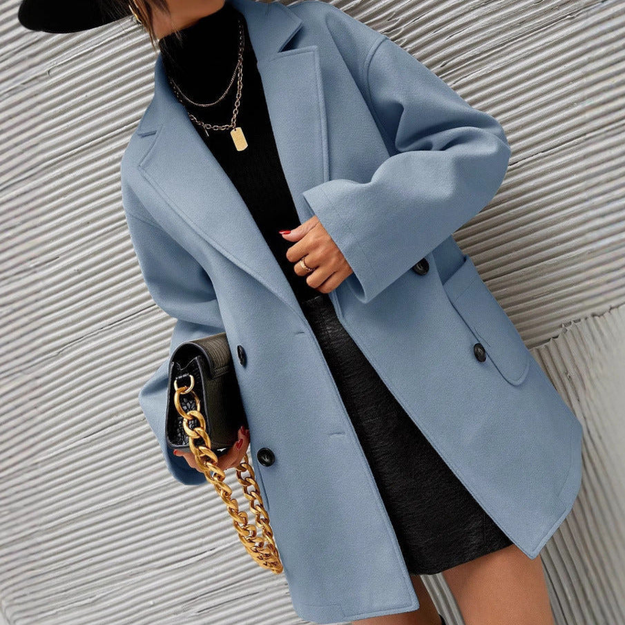 Donna - Cappotto in lana dal taglio rilassato - Doppio petto