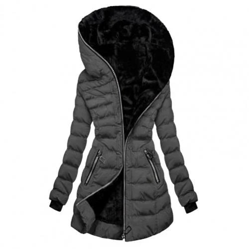 Donna - Giacca con cappuccio e zip lunga - Cappotto imbottito