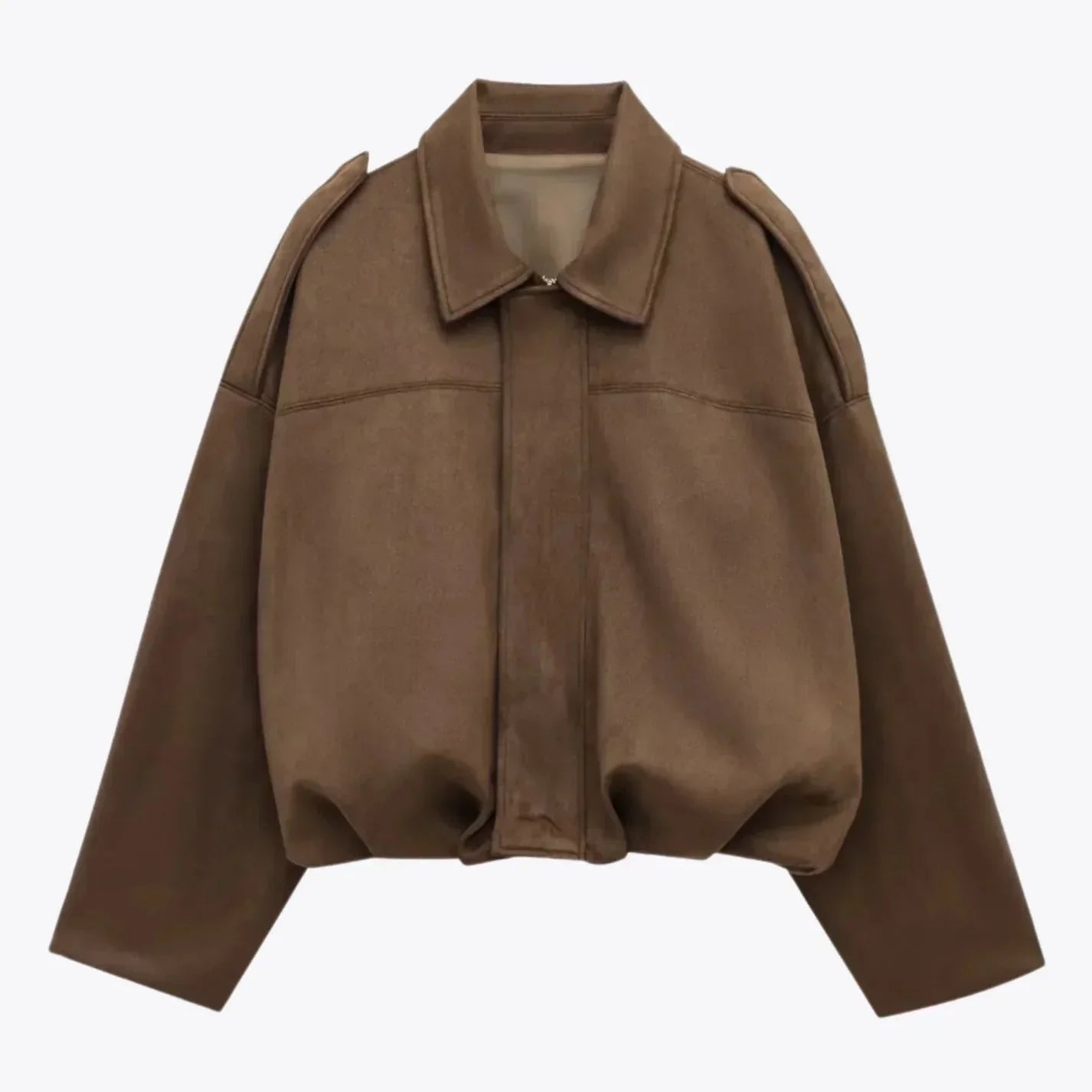 Donna - Giacca oversize in pelle scamosciata