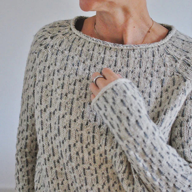 Donna - Maglione a maglia - Grigio elegante a maniche lunghe