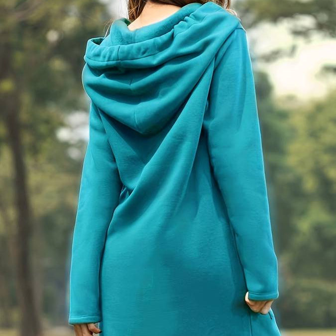 Donna - Felpa lunga con cappuccio - Morbida ed elegante