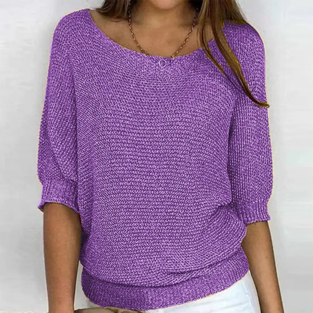 Donna - Maglia con scollo rotondo - Maniche a tre quarti