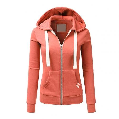 Donna - Felpa aderente con cappuccio e zip - Stile accogliente